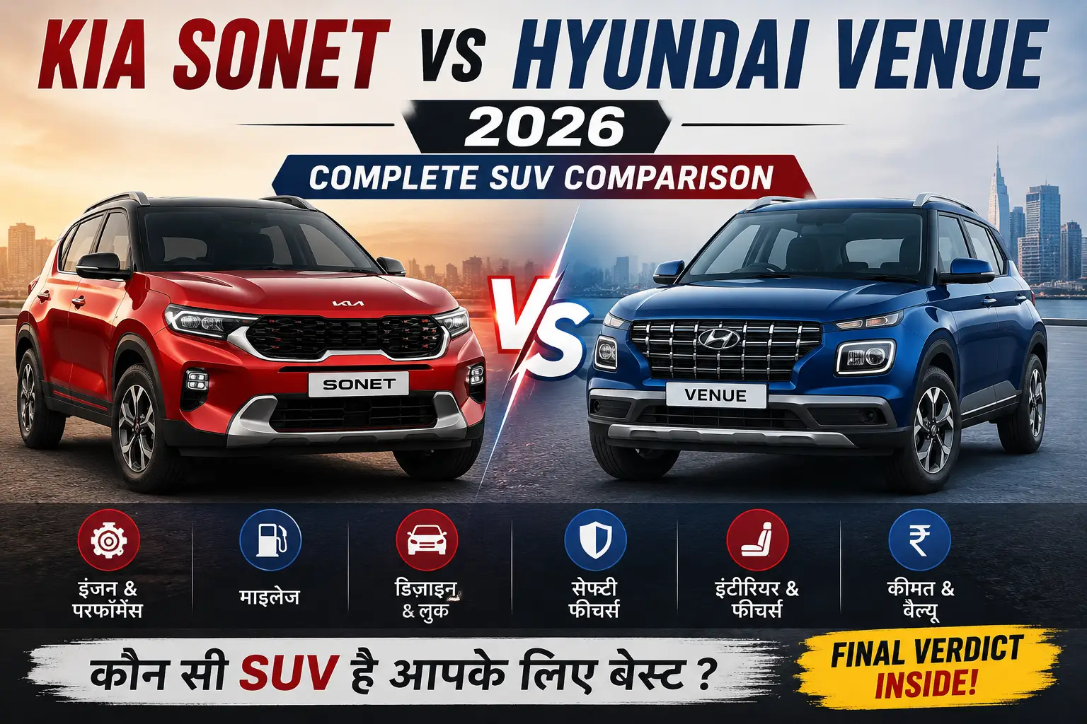 Kia Sonet vs Hyundai Venue 2026