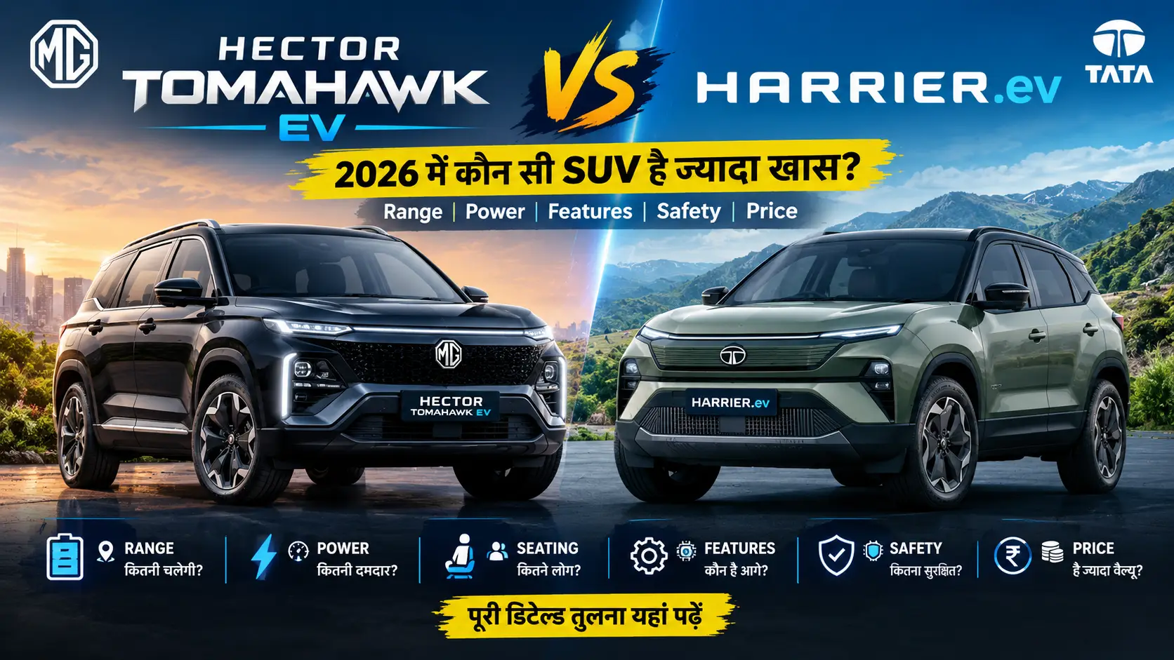 MG Hector Tomahawk vs Harrier EV